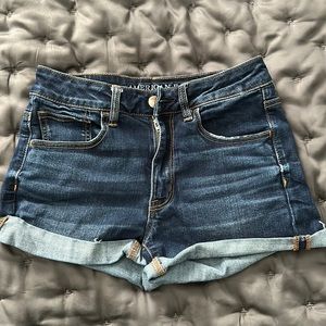 American Eagle Super Stretch Hi-Rise Shortie Denim Shorts